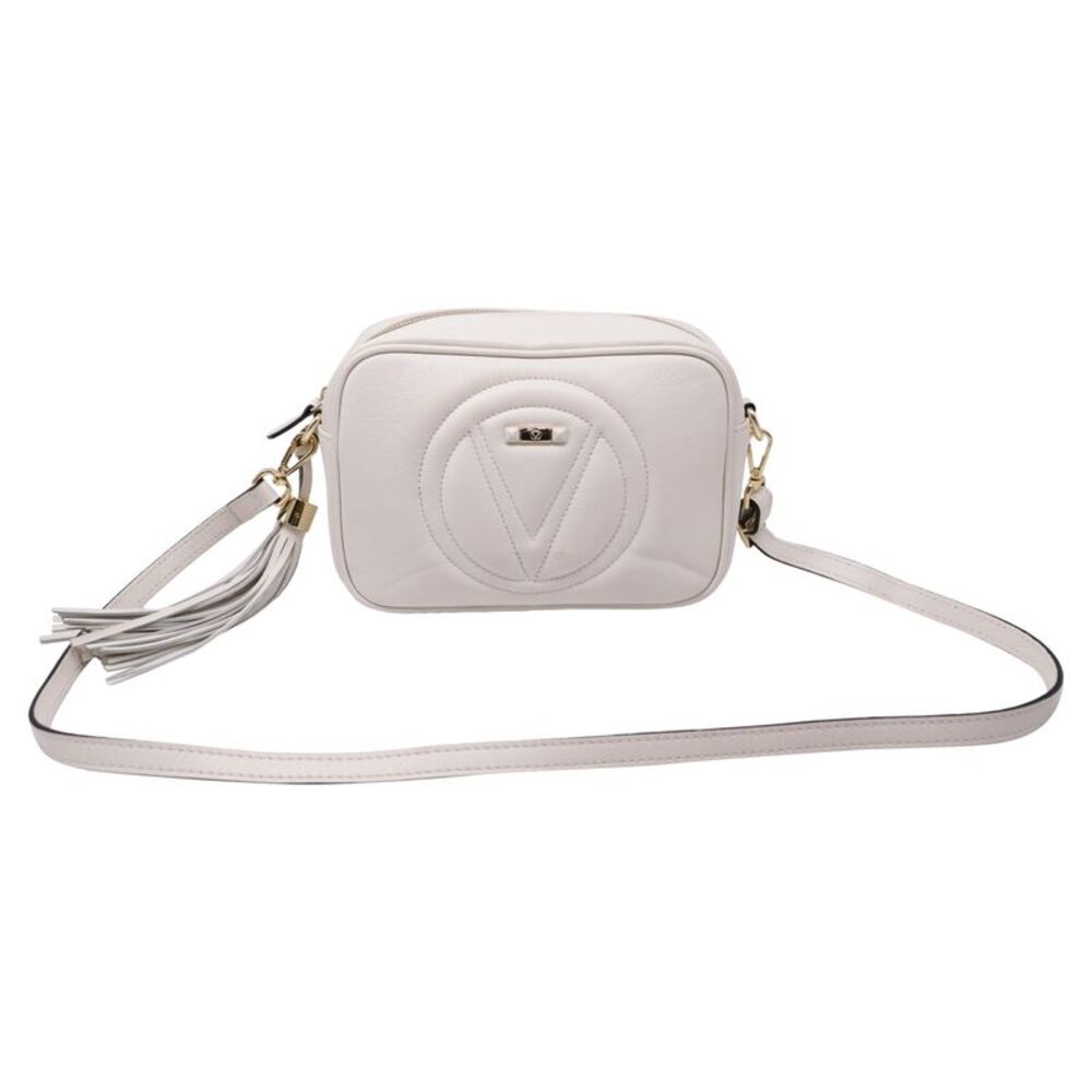 Valentino by Mario Valentino Tasseled Camera Bag in White Leather